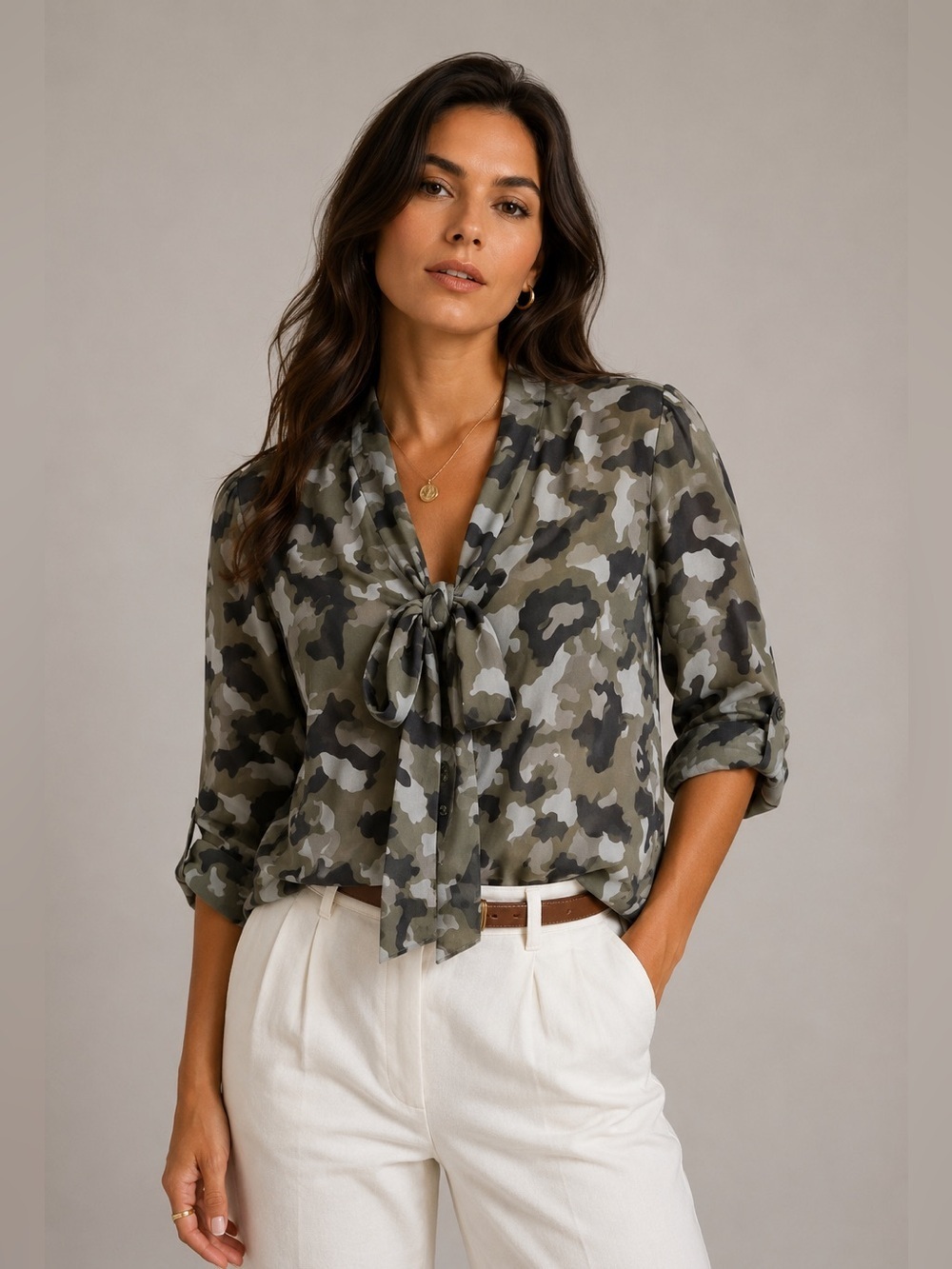 Banana Republic Camouflage Print Women's Top size MP